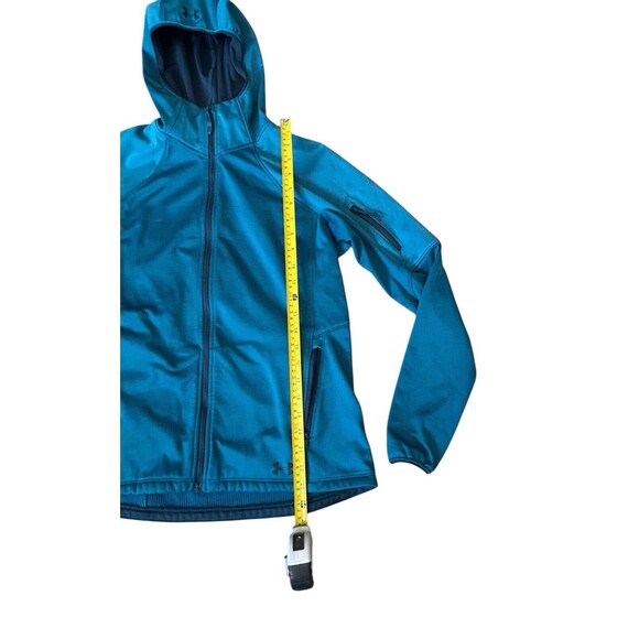 Under Armour Women's Small Fitted Blue Full Zip Lightweight Hooded Jacket - Picture 6 of 8